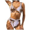 Women's Printing Padded Push Up 2 Piece Bikini Hollow Out Swimsuits Beachweart