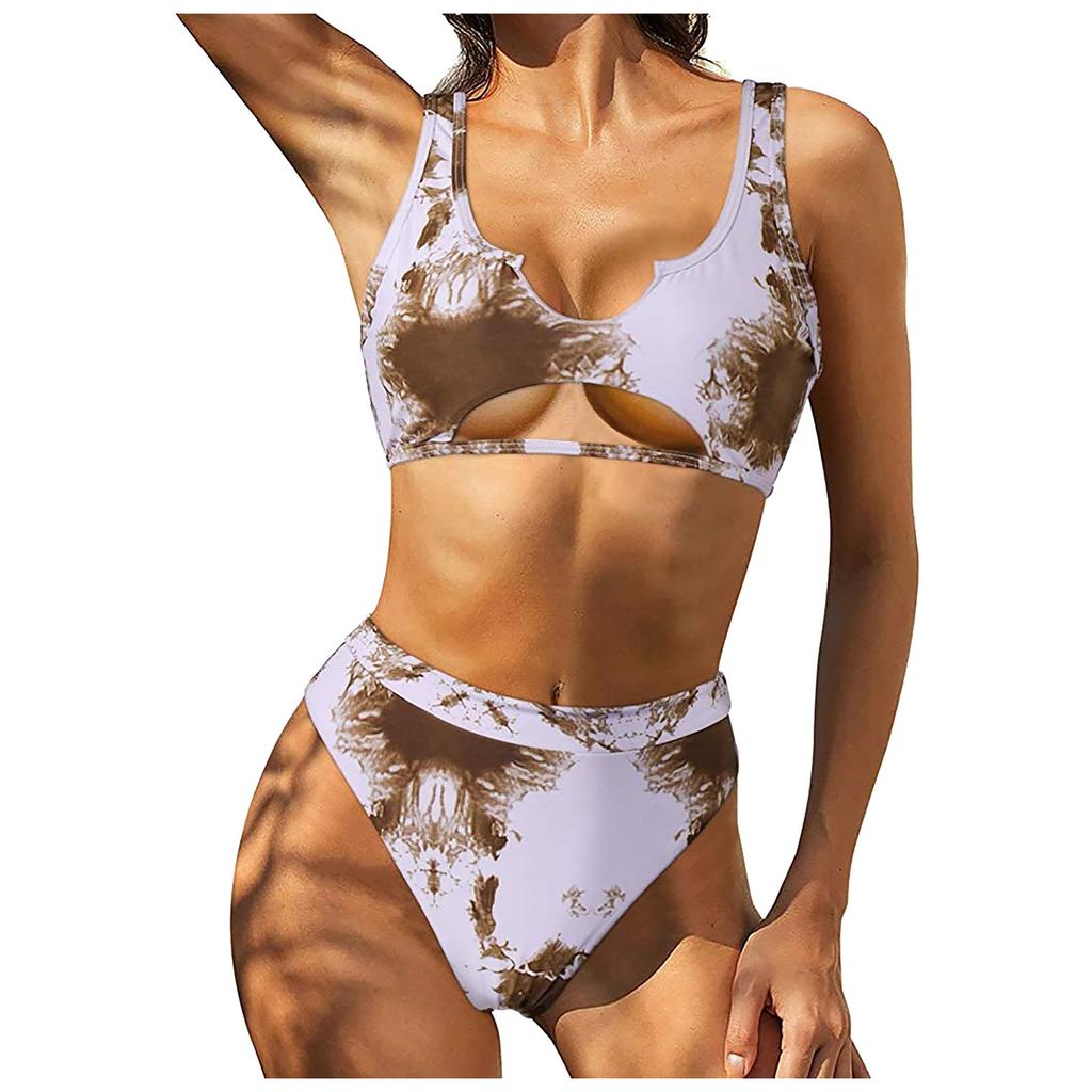 Women's Printing Padded Push Up 2 Piece Bikini Hollow Out Swimsuits Beachweart