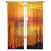 Sunset Woods Bird Silhouette Window Curtain for Bedroom Sheer Curtain for Living Room Luxury Tulle Curtain for Kitchen