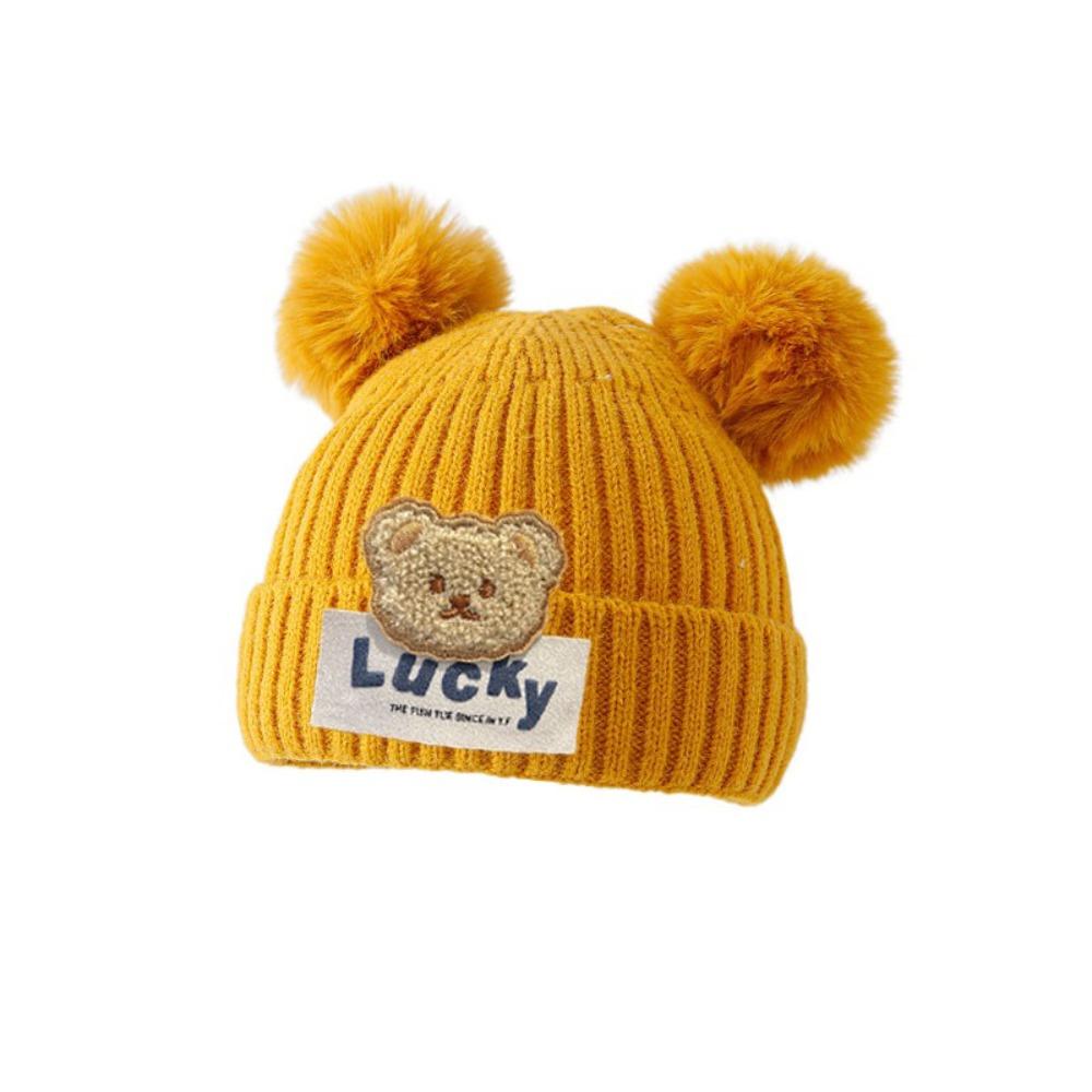 Winter Newborn Ear Protection Hat Warm Children Earmuffs Cap Cute Baby Beanies with Pop