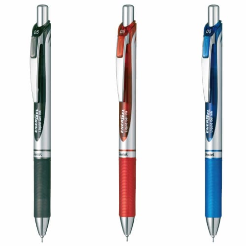 Pentel Ballpoint Pen Gel Ink Energel Retractable 0.7mm White Shaft AMZ-BLN75Z-3 3 Colors