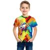 Summer Round Neck 3D Game Console Printed Top Fashionable Casual Short Sleeved Children's Boy T-shirts
