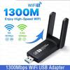 1300Mbps WiFi USB Adapter Dual Band 2.4G/5GHz Wireless Network Card 802.11AC WiFi 2 Antenna Dongle for PC/Laptop Driver Free Win10/11