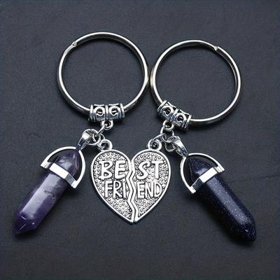 Брелок «Лучший друг и кристалл», одинаковый брелок для ключей «Дружба», кошелек, сумка, рюкзак, аксессуар для ключей от машины, выпускной, Рождественский подарок