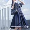 Dress Women JK Girls Japanese Preppy Style Lolita Sailor Suit Dresses Y2k Gothic Kawaii Vintage Short Sleeve Summer Midi Dress