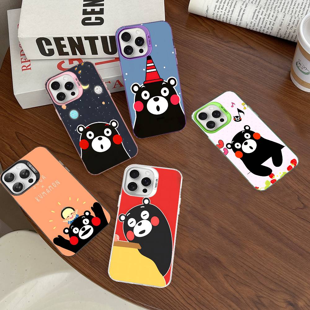 Кумамон Для iPhone 17 16 15 14 13 12 11 Pro Max Plus Матовый Цветной Задний Чехол для Телефона