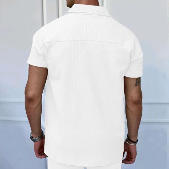 Мужская футболка с застежкой-молнией и лацканами, однотонная, с короткими рукавами, повседневная, свободная, летняя футболка для гольфа, уличной одежды, пляжа, путешествий