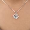 Dainty Sky Blue Topaz Gemstone 925 Sterling Silver Jewelry Zircon Pendant 0.84" CZP-14-5