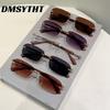 Non-polarized Rimless Rectangle Sunglasses Women Men Square Sun Glasses Trendy Shades Frameless Eyewear