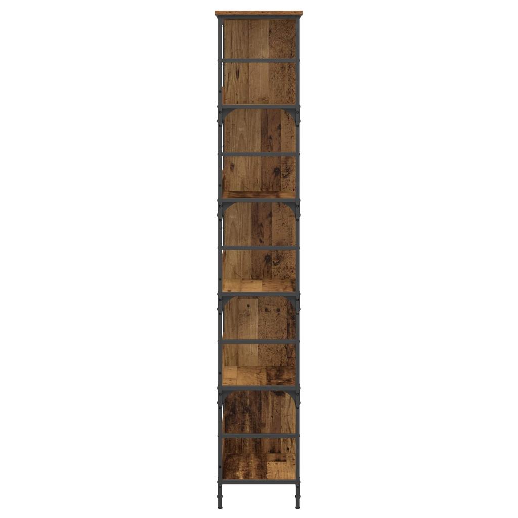 4 Tier Shelf 78.5 x 33 x 188.5 cm Metal PB Reclaimed Wood