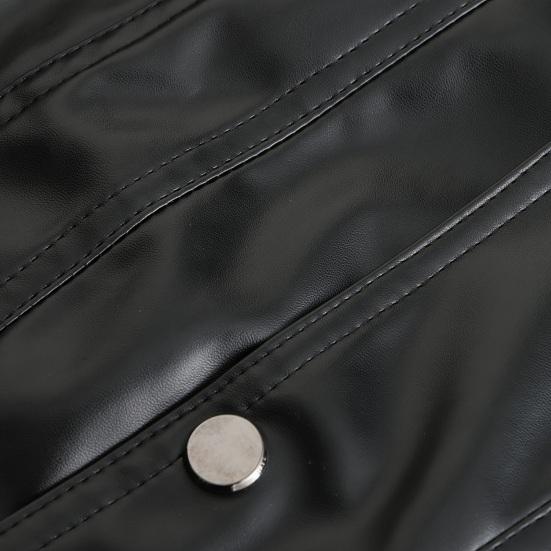 Мужской жилет из искусственной кожи с V-образным вырезом, без рукавов, приталенный однобортный жилет, пальто с карманами, однотонный жилет, верхняя одежда