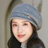 Stretchy Fleece Beanie Hat Knitted Ladies Cap Winter Warm Women's Beret Cap  for Autumn and Winter