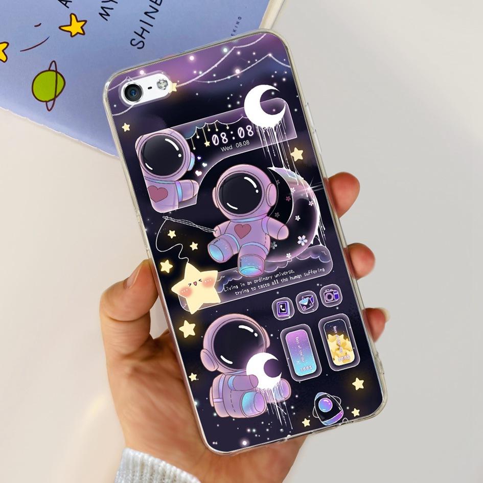 For iPhone 5 5S Case Fashion Astronaut Art Painted Shockproof Soft Cover For iPhone SE 2016 2020 SE2 TPU Funda on iPhone5 Bumper