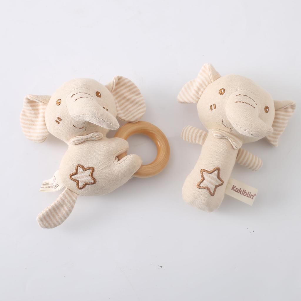 Кольцо Promise Babe, погремушка, игрушка-слон, слоненок, тканевая игрушка, органический хлопок, детский подарок, развивающая игрушка, подарок для новорожденных детей