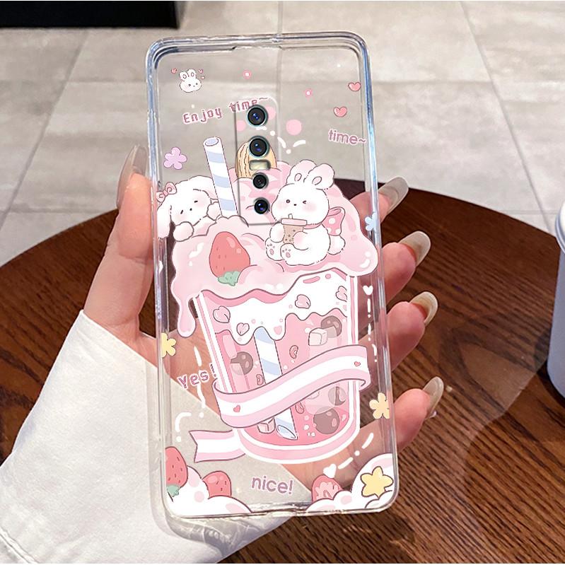 Чехол для Vivo V17 Pro Прозрачный Роскошный Милый Кот Любовь Сердце Кролик Смешной Расписной Мягкий Задний Чехол Для Vivo V17Pro Чехол Для Телефона 1910 1909