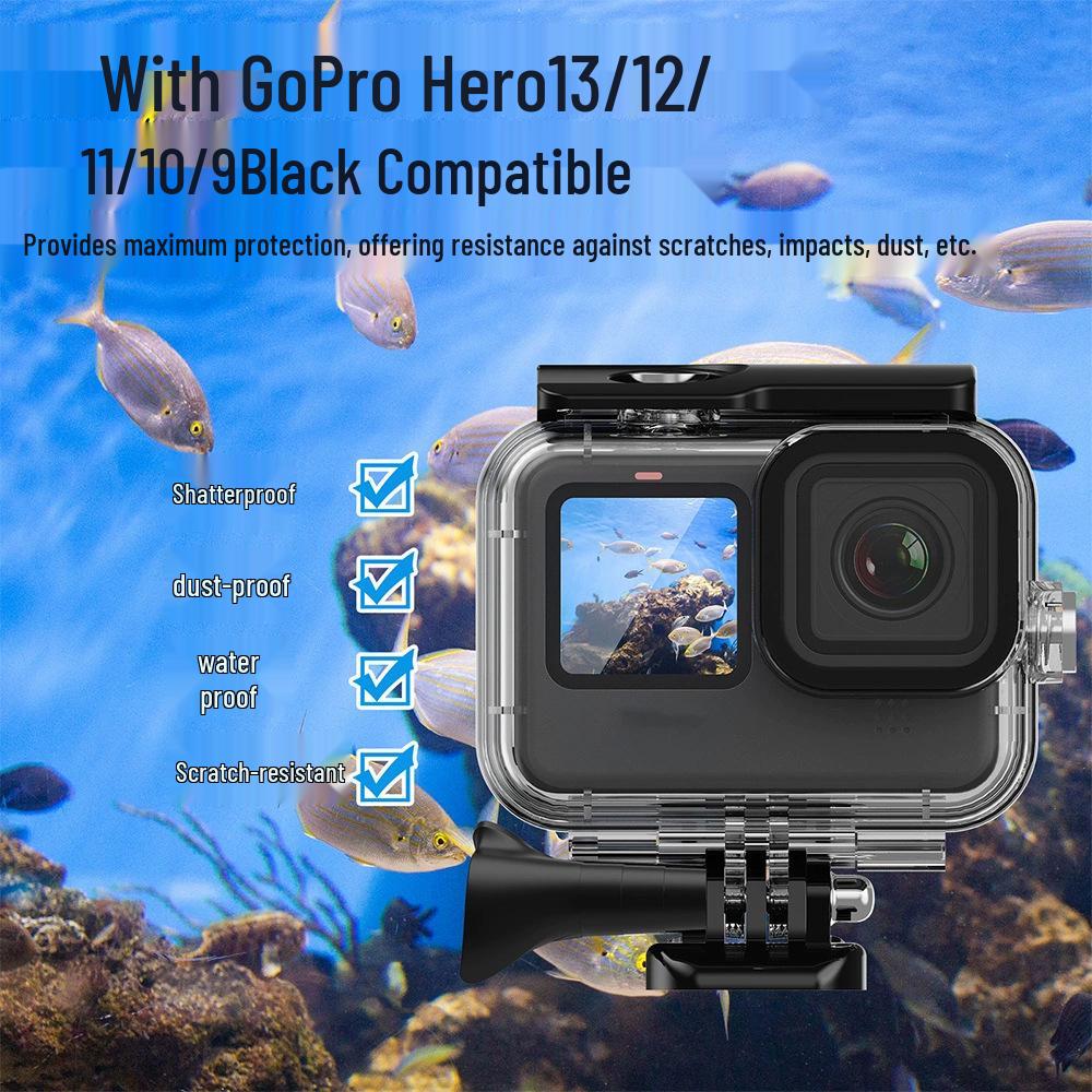 Водонепроницаемый корпус для GoPro13, совместимый с GoPro12/11/10/9 - Защитный чехол для подводной камеры и аксессуары.