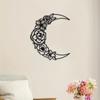1 шт. Лунный цветок металлический домашний интерьер гостиной настенные художественные украшения креативные подарки черный железный цветок силуэт домашний декор