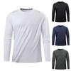 Men's Quick Drying Round Neck T-shirt Long Sleeve Men's Ice Silk Thin Fitness Running Top Bottoming Long Sleeve