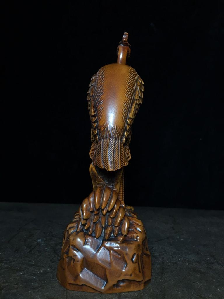 Китайская резьба по дереву Антикварные деревянные резные статуэтки журавлей Декор для дома в помещении Цапля