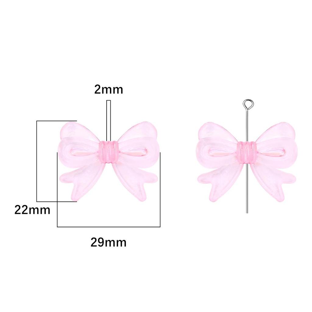 4Pcs Plastic Acrylic Shiny Color Butterfly Bowknot Bows Beads Charm for Necklace Bracelet Earring Hair Ornaments Making DIY Jewelry Accessories