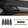 Для BMW 3 серии E46 1997-2004 Накладка из углеродного волокна на внутреннюю ручку открывания двери, панель с замком, декоративная наклейка, аксессуары для интерьера автомобиля