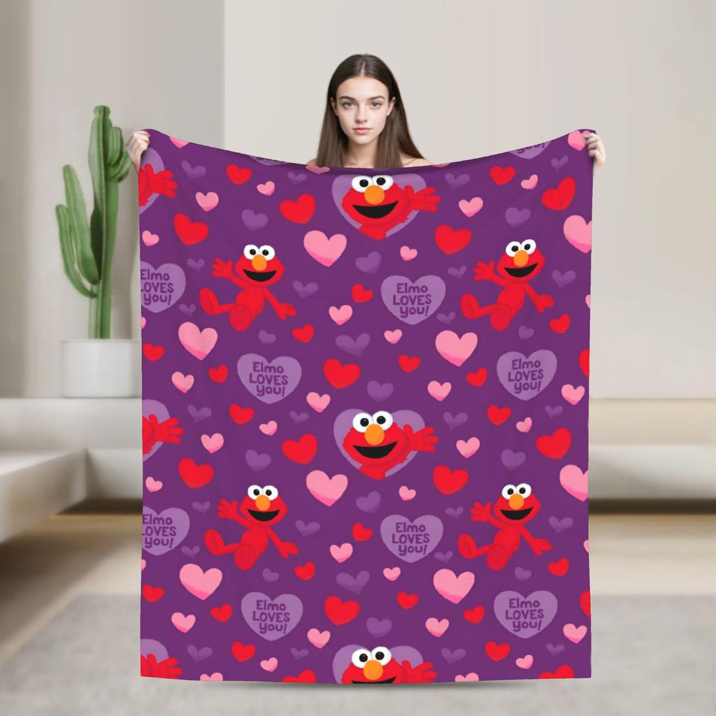 Christmas Present Pattern Blanket S-Sesames Streets Warm Soft Plush Throw Blanket For Couch Sofa Bed Flannel Bedspread Bed Cover