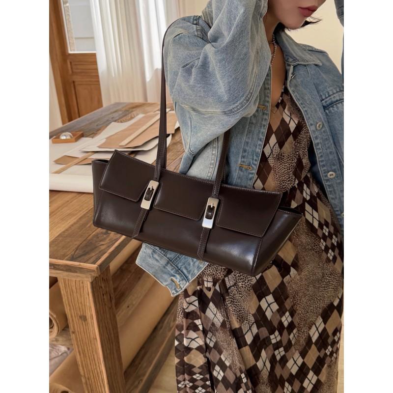 Genuine Leather Loaf Bag 2026 Womens Crossbody Shoulder Minimalist Design Small Handbag