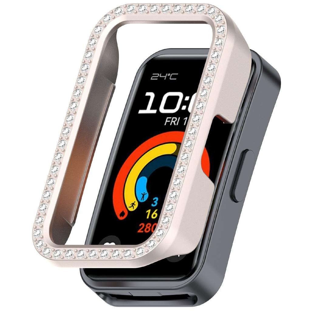 Protective Case For Huawei Band 10/10 NFC/9/9 NFC/8/8 NFC Hollow Design Rhinestone Decor PC Watch Cover