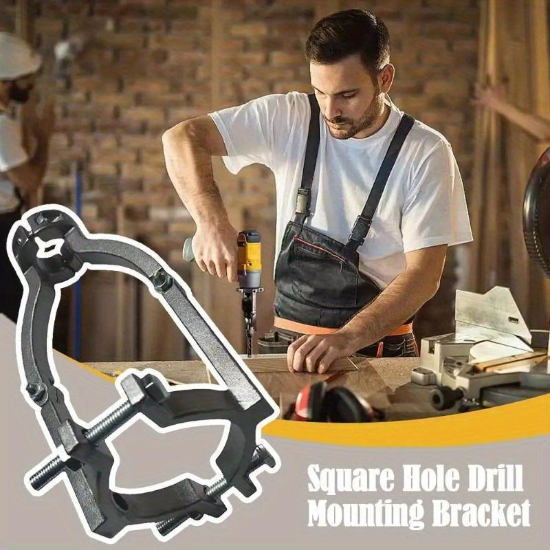 1Pc Square Hole Drill Fixed Bracket Steel Adapter for Woodworking Hole Saw Mortising Chisel Drill Bit Power Tool.