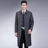 Мужская шерстяная ветровка для мужчин среднего и пожилого возраста, мужская деловая повседневная длинная куртка, осенняя одежда, мужская одежда для папы, увеличенная, высокого класса, топ