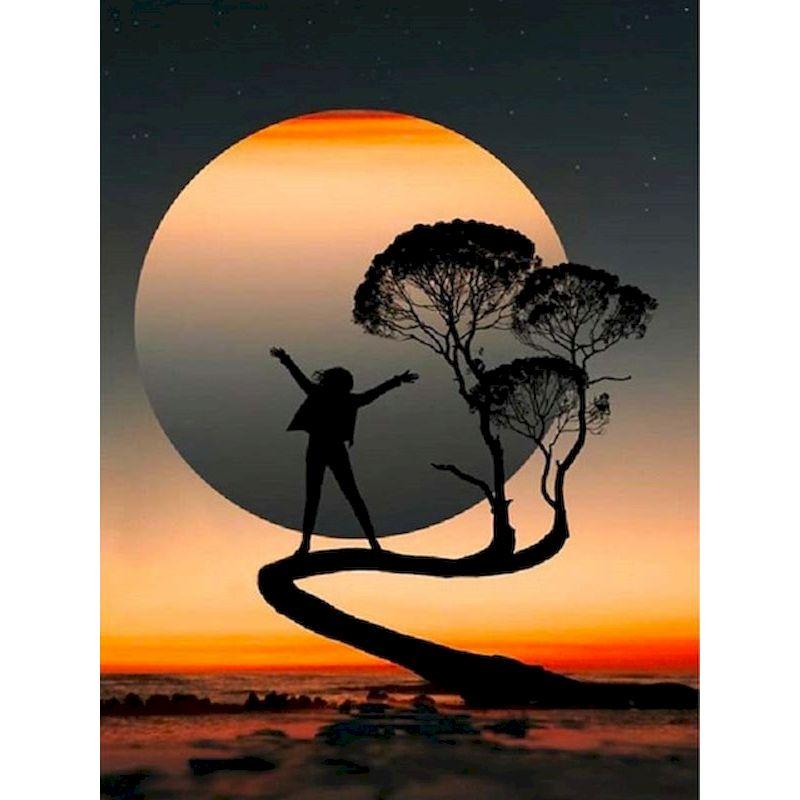 Алмазная мозаика Ночная Луна для вышивки крестом 5d алмазная живопись Пейзаж Картина Стразами Домашний Декор