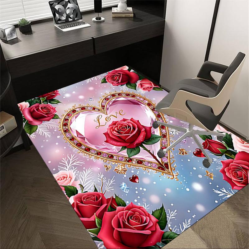 1 шт. Ковер для пола с рисунком сердца и надписью Love, Extra Large, Нескользящий, для офиса, семьи, спальни, Ковер большого размера, Ковер для помещений, Яркие цвета