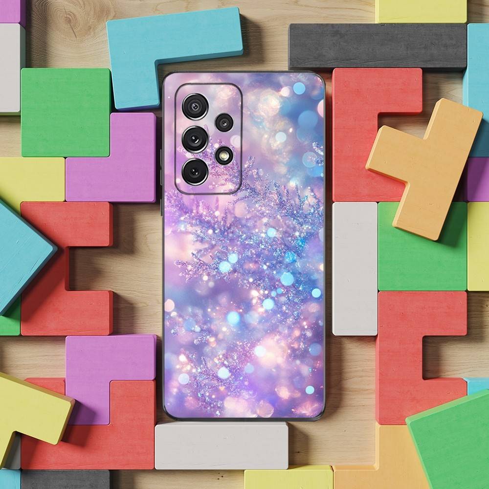 Чехол Рождественский с рисунком Снежинки для Samsung S22,S21,S9,S25,S24,S23,Ultra,FE,S20,S10,Plus,Lite, Мягкий силикон, Черный