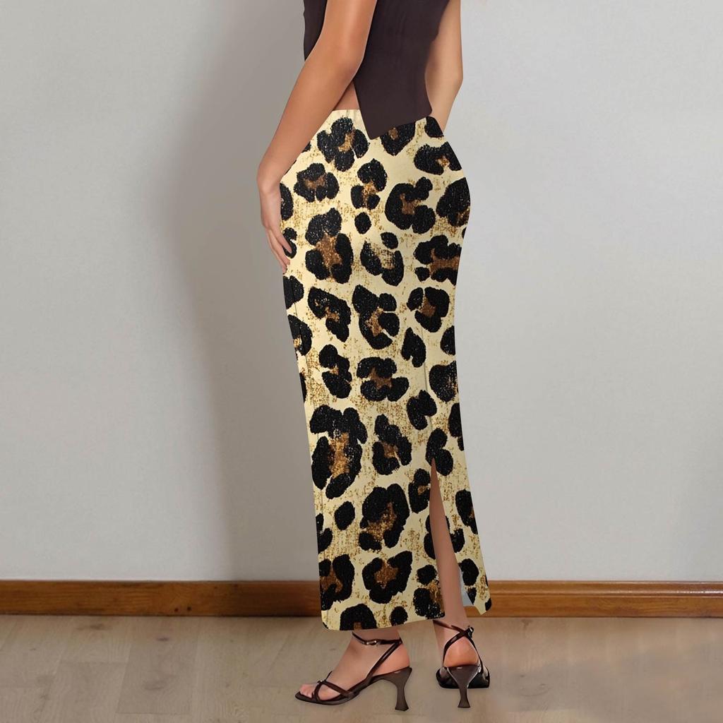 Women's Casual Fashion Gradient Printed Fishtail Split Skirt Elasticated Slim Half-body Skirt