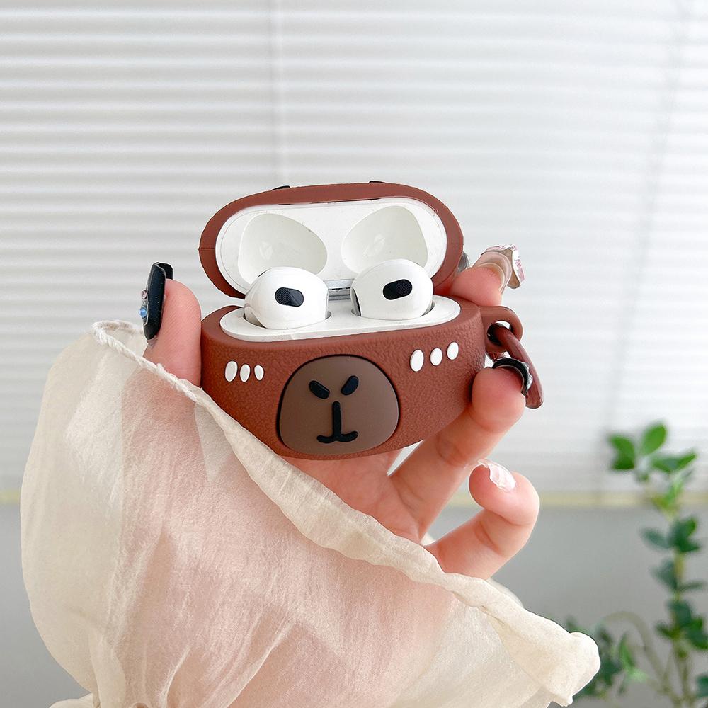 Мультяшный силиконовый чехол для наушников Bluetooth для Airpods 1/2/3/Pro защитный чехол милый чехол для гарнитуры Capybara для Airpods Pro 2