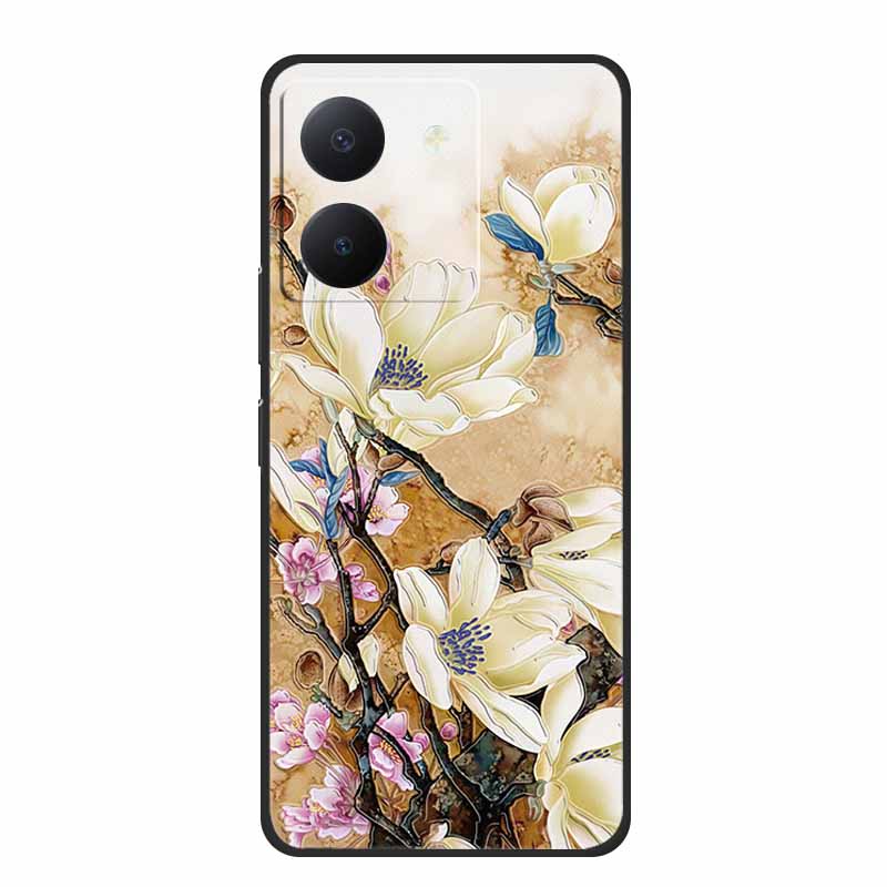 3D Emboss Case For Vivo Y27s Phone Case Relief Black Silicone Soft Back Cover Coque Funda For Vivo Y27s Case Y 27 s Capas 6.64"