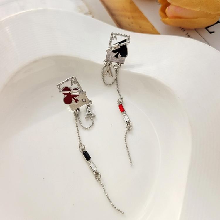 Трендовые длинные серьги с кисточками и игральными картами, серьги с милым характером, аксессуары, модная бижутерия для женщин и девушек