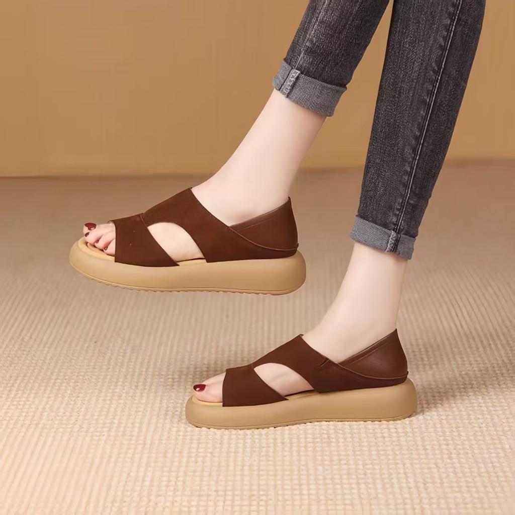 Босоножки на плоской подошве большого размера с сумкой на каблуке, женские, новые, летние, ретро, ленивые, два способа носки, повседневные, пляжные туфли для женщин