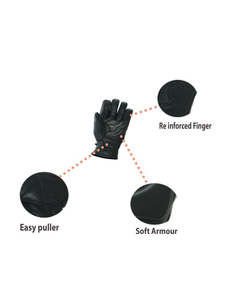 GearX Sniper Leather Motorbike Gloves Thermal Waterproof Winter Protection