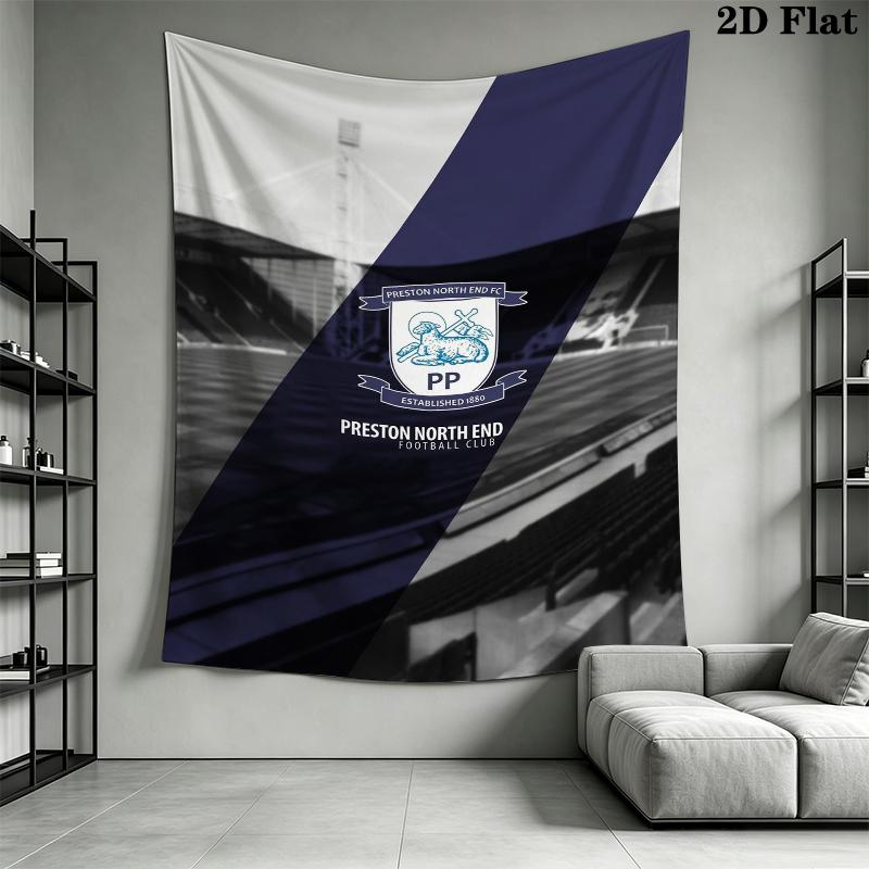 Preston North End Fc Wall Tapestry Aesthetic Wall Hanging Printed Fabric Blanket Decorative Tapestries for Bedroom Living Room Home Decor