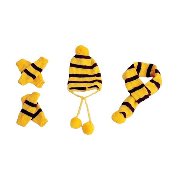 Зимние аксессуары для щенков для собак, вязаные полосатые шапки, шарф, носки, маленькие, большие животные, товары для кошек йоркширского чихуахуа