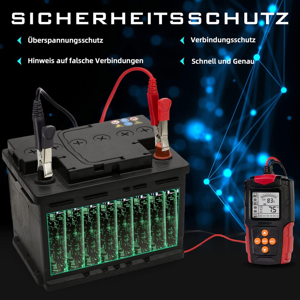 Тестер автомобильного аккумулятора 12 В 24 В Тестер зарядки автомобильного аккумулятора Тестер нагрузки автомобиля Тестер системы зарядки Инструмент тестового сканирования Цифровой анализатор генератора переменного тока аккумулятора