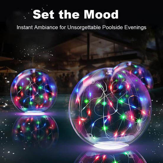 Плавающие солнечные светильники для бассейна, надувные светящиеся шары, плавающие водонепроницаемые светодиодные светильники с дистанционным управлением для крытого бассейна, декор для вечеринки на открытом воздухе