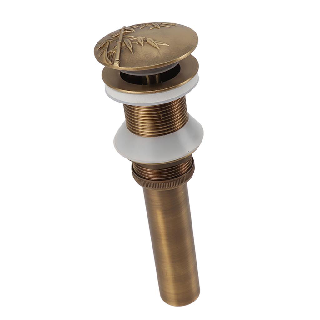 Pop Up Sink Drain Vintage Sink Vessel Drain Stopper Plant Pattern Brass Quick Drainage Sink Parts