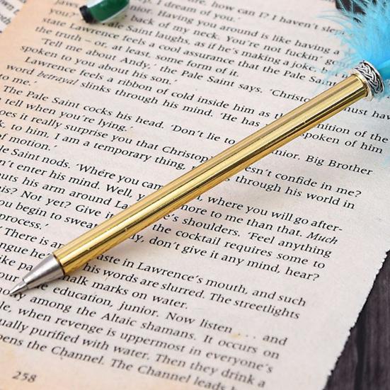 Медное перо, гусиная ручка, гладкое письмо, прочный элегантный дизайн, устойчивая к поломке Рождественский подарок, свадебная ручка для подписи