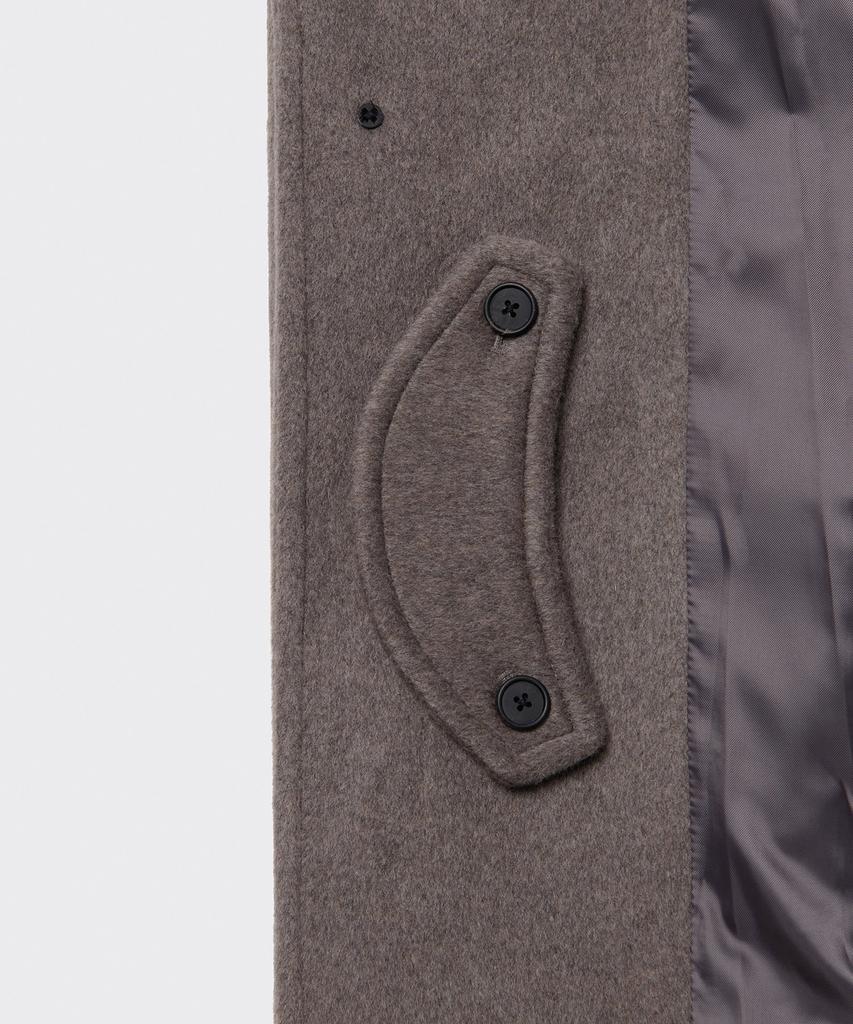 Musinsa Standard Cashmere Blend Oversized Minimal Balmacaan Coat [Taupe]