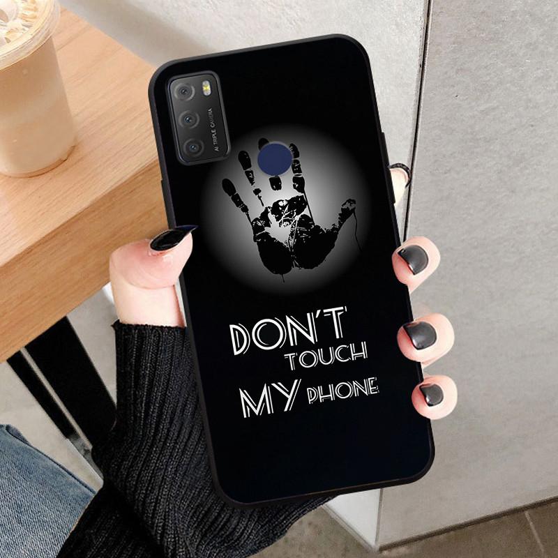For TCL 20Y 20E Case Black Silicone Bumper Wolf Lions Soft TPU Covers for TCL 20E 6125F Funda Coque TCL20Y 20 Y 6156D Shells