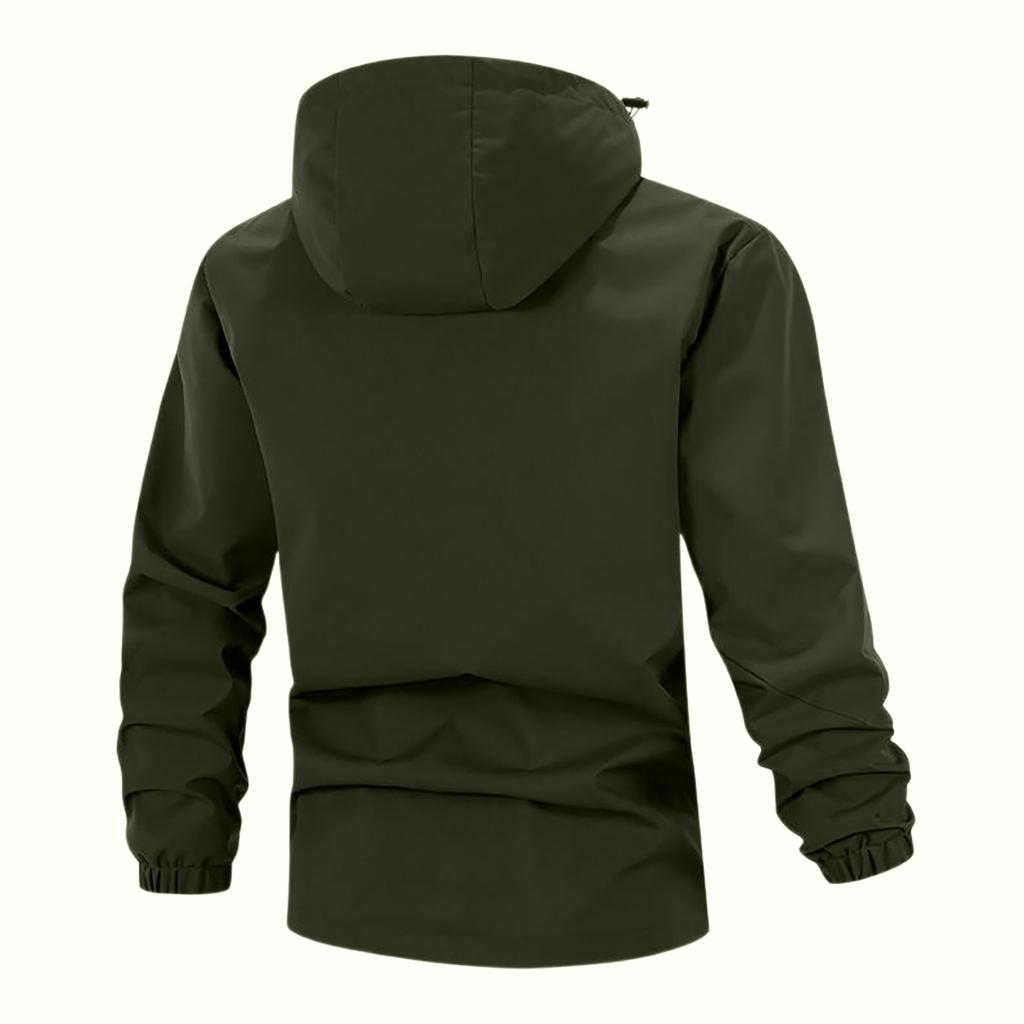 Men'S Loose Jacket Fashionable Multi Pocket Hooded Jacket