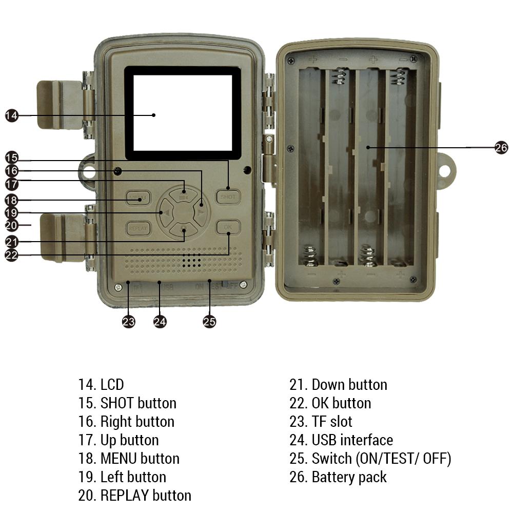 Камеры для наблюдения за дикой природой с функцией ночного видения, активируемой датчиком движения, водонепроницаемая камера для слежения 4K, 48 МП, дикая природа