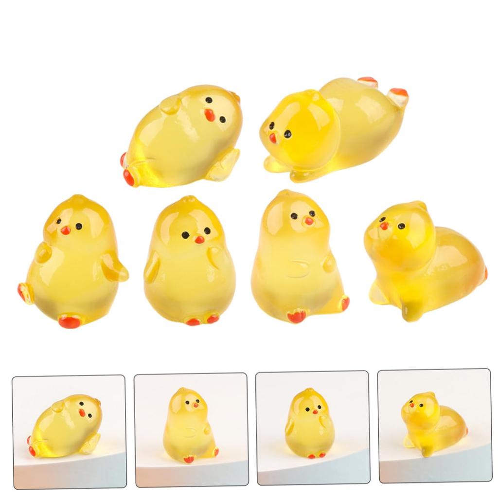 OATIPHO 15 штук Светящийся маленький толстый цыпленок цыпленок Мини цыпленок Светящиеся маленькие цыплята Кукольный цыпленок Моховой пейзаж цыпленок издание Пасха